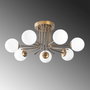 Opviq Lámpara de araña Daisy - 146-AV Dorado y Blanco